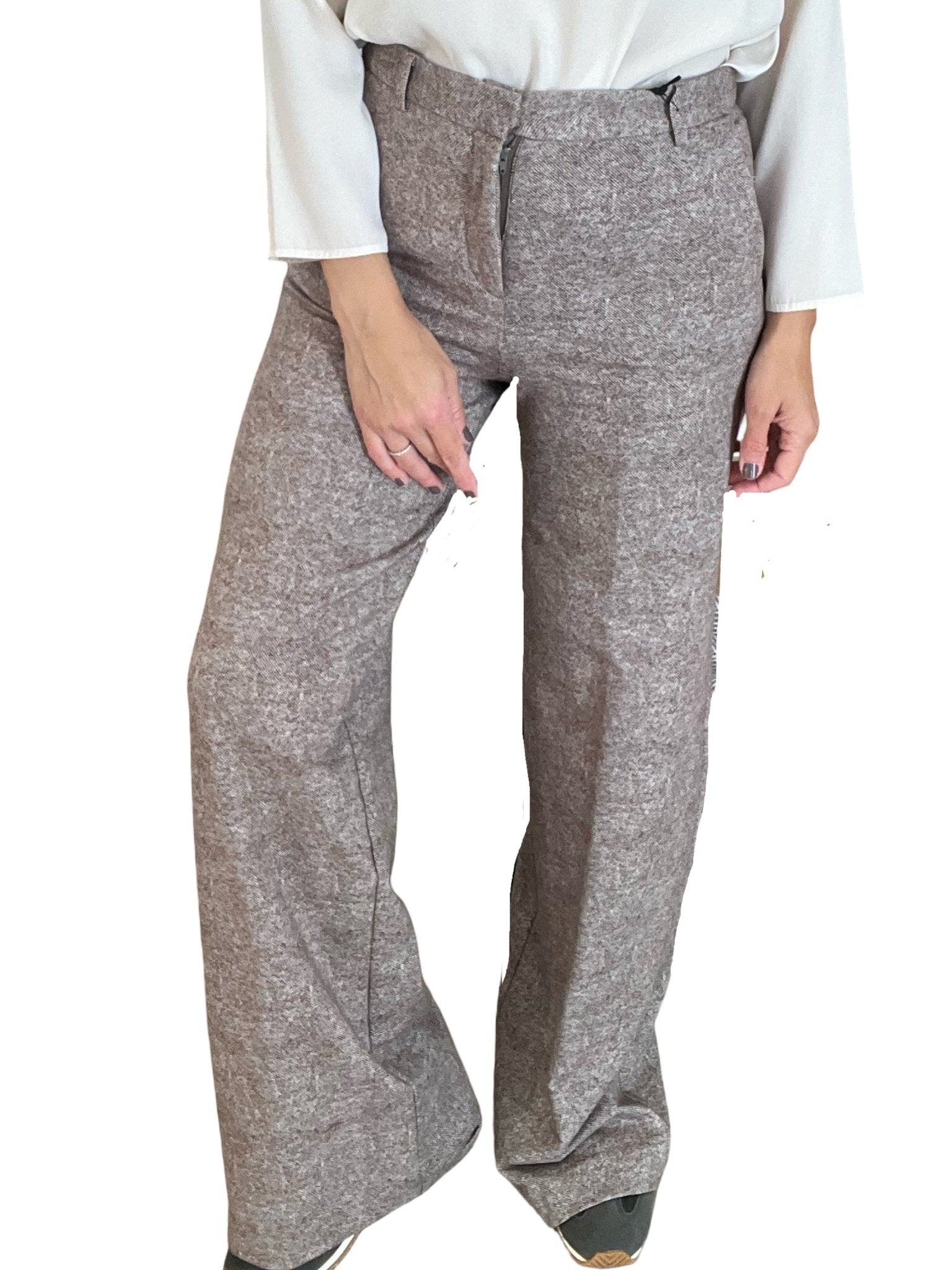 Pantalon Goodmatch Tweed Palazzo Beige