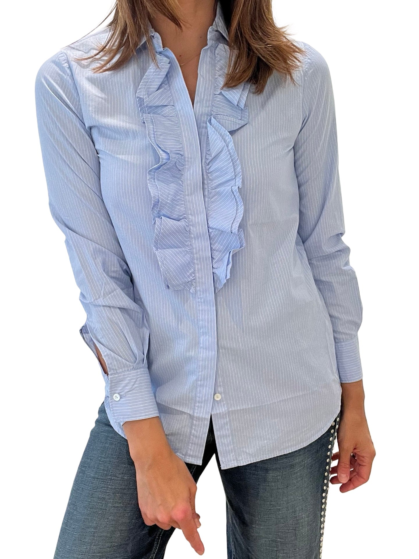 Chemise rayée à volants Diego