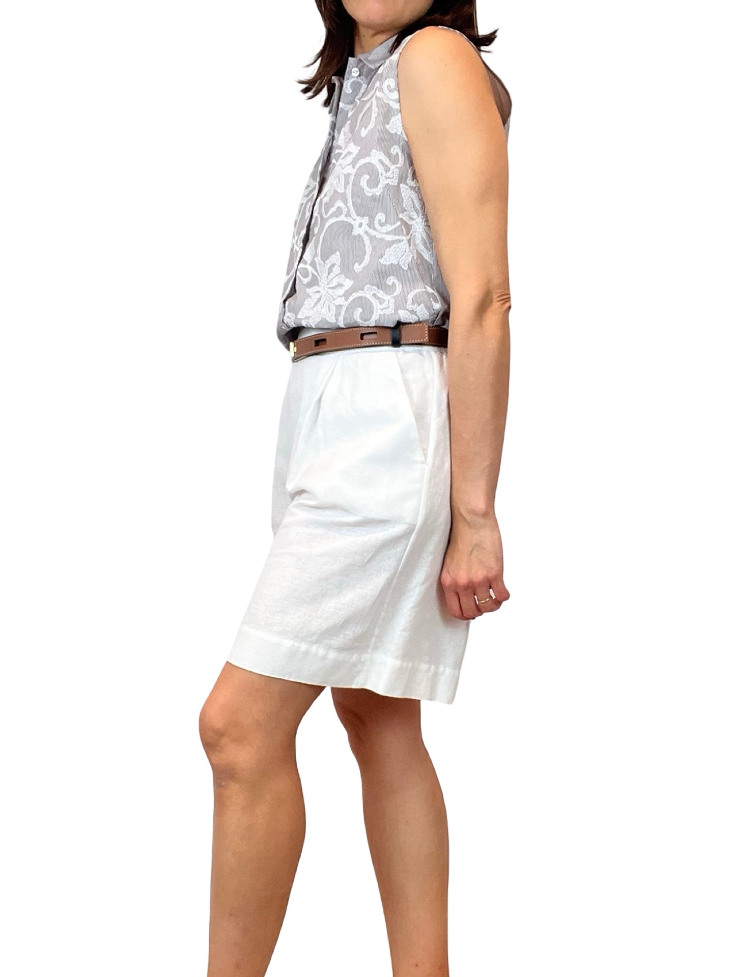 Whyci Milano Pantaloncini in lino tinta unita