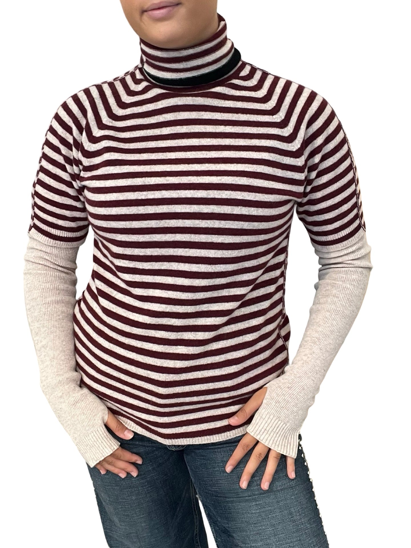 Striped Floor Jersey with Cisme Neck