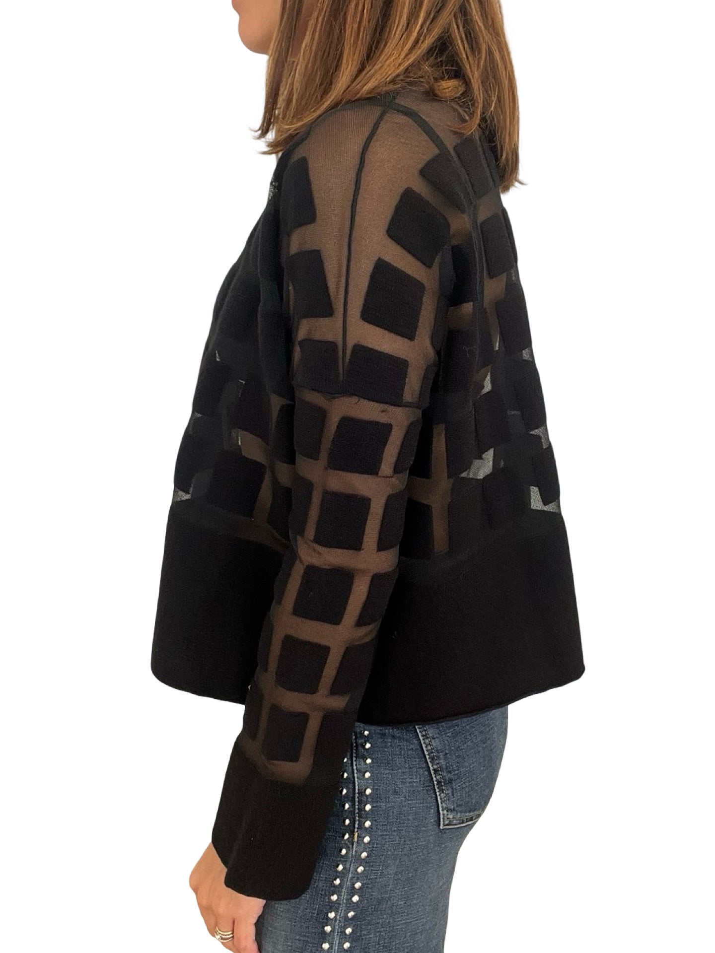 Camiseta Liviana Conti Transparente Estampado Cuadros Corta