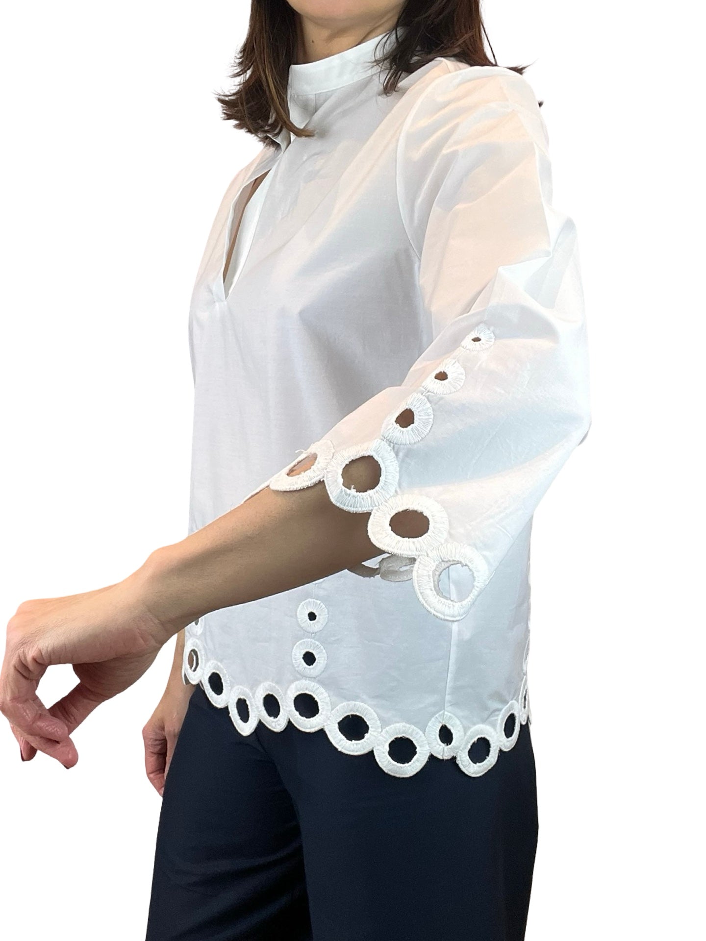 Whyci Milano Mao Openwork Blouse