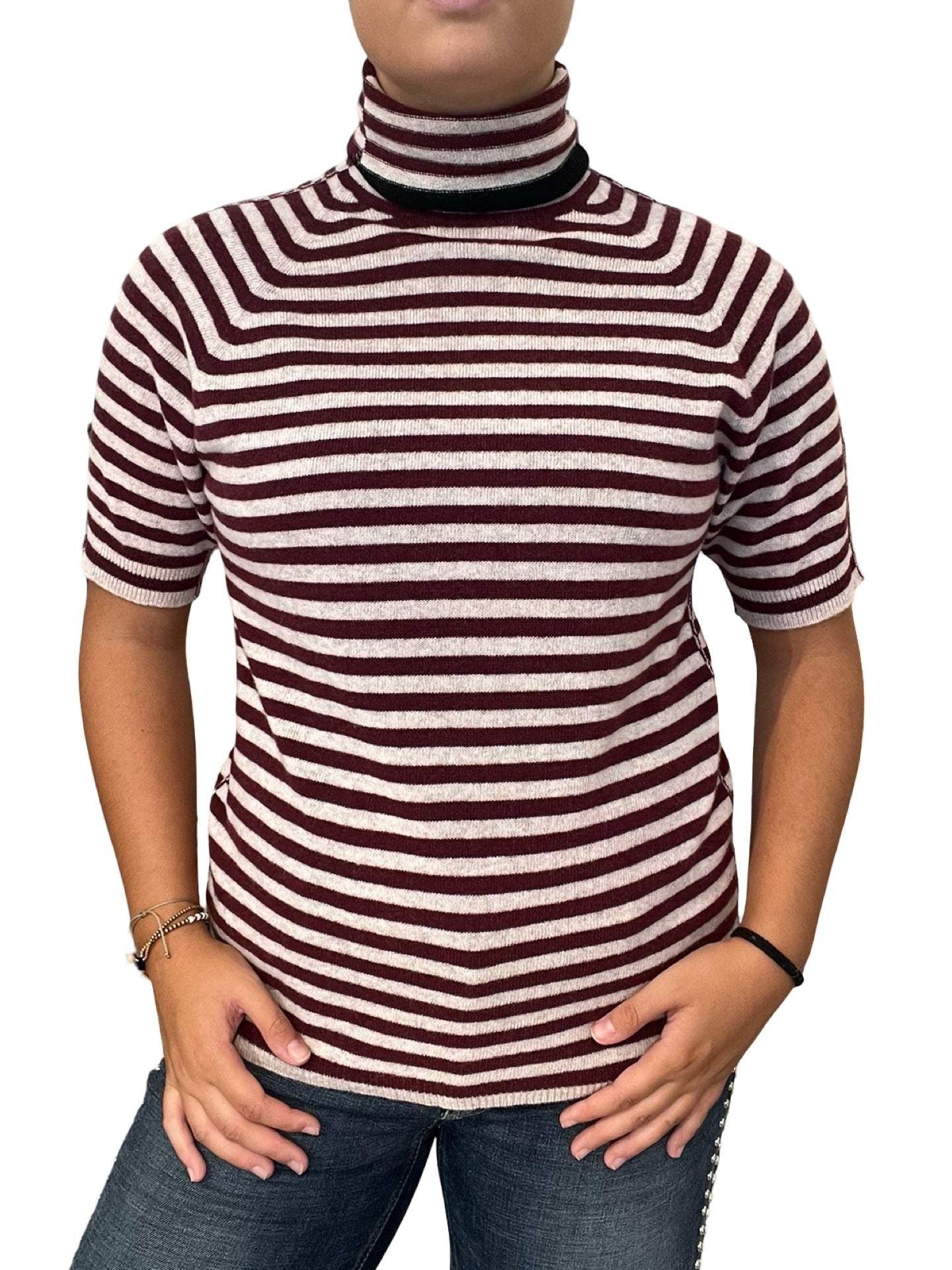 Striped Floor Jersey with Cisme Neck