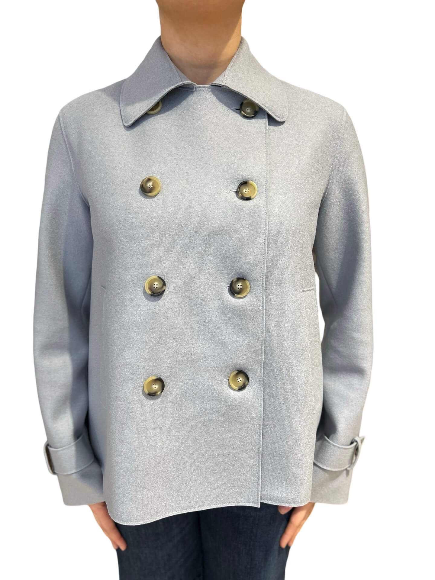 Parka Harris Wharf London Cropped Trench Azul Claro