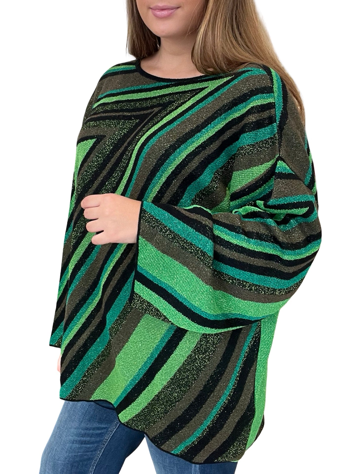 Akep Green Lurex Knit Sweater