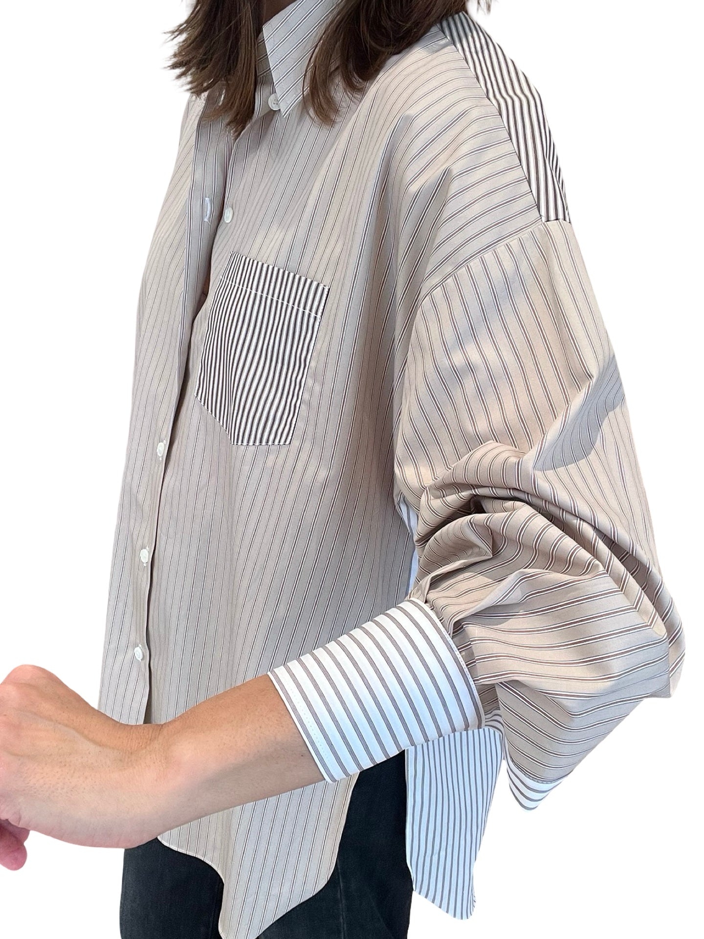 Camisa Academia Rayas 3 Colores Ancha