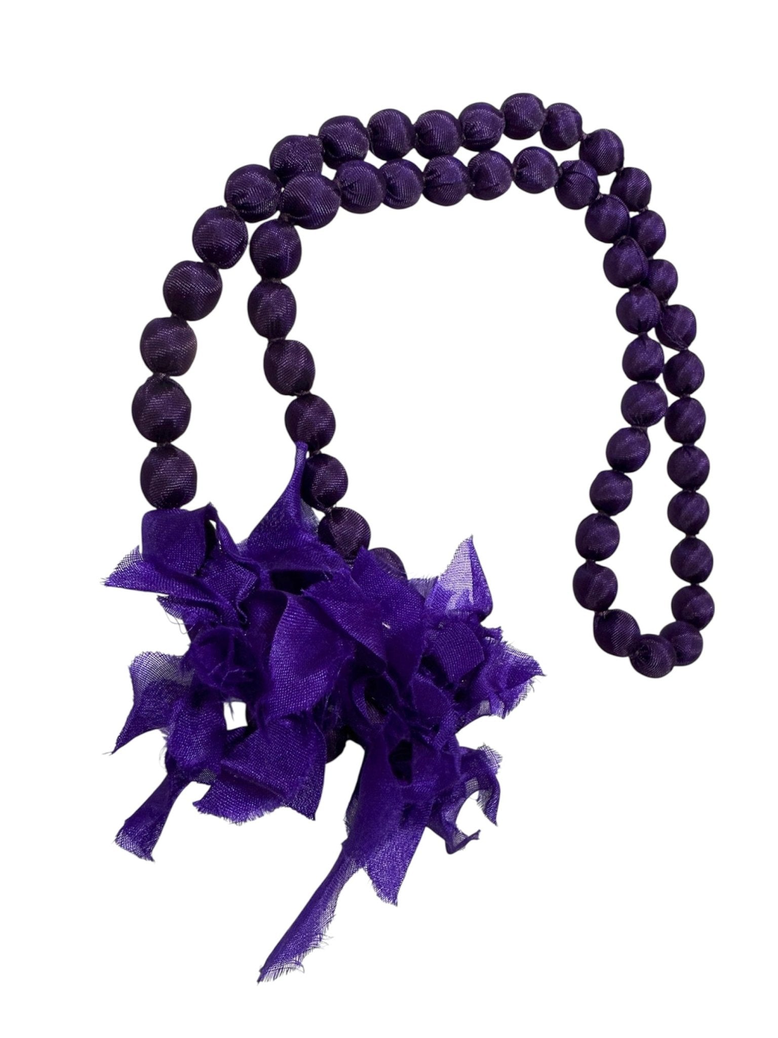 Collana Il Baco Da Seta Sfere Di Seta Doan Fiore Di Melanzana