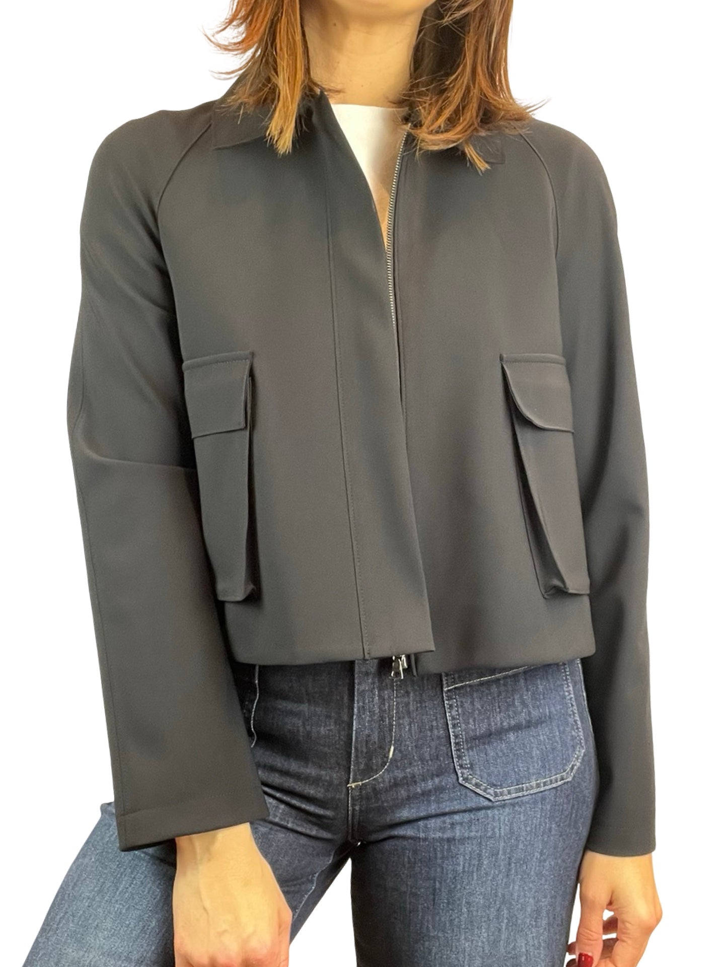 Cazadora Harris Warf London Cropped Raglan Negro