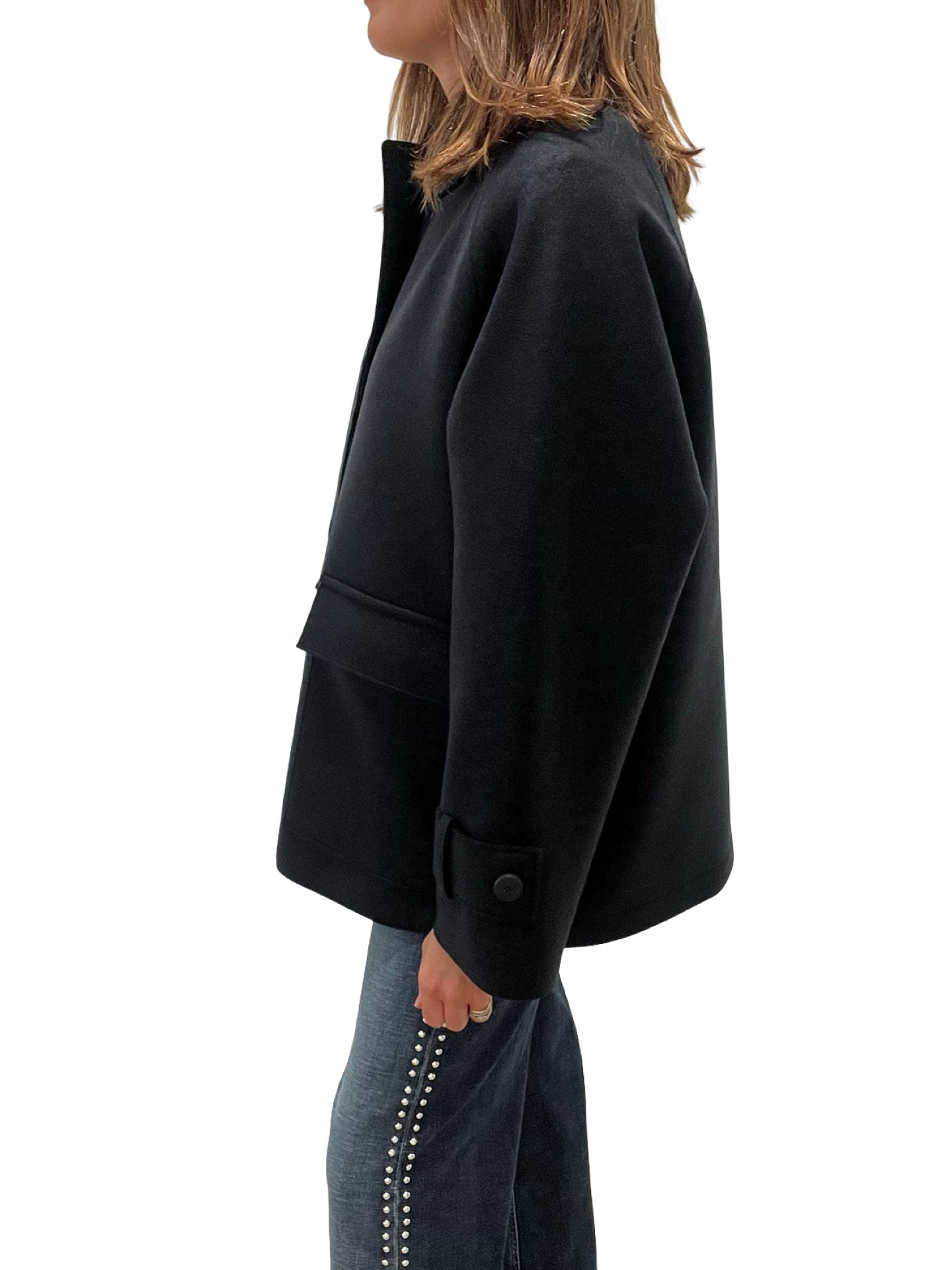 Harris Wharf London Trench avec doublure écossaise Bleu nuit