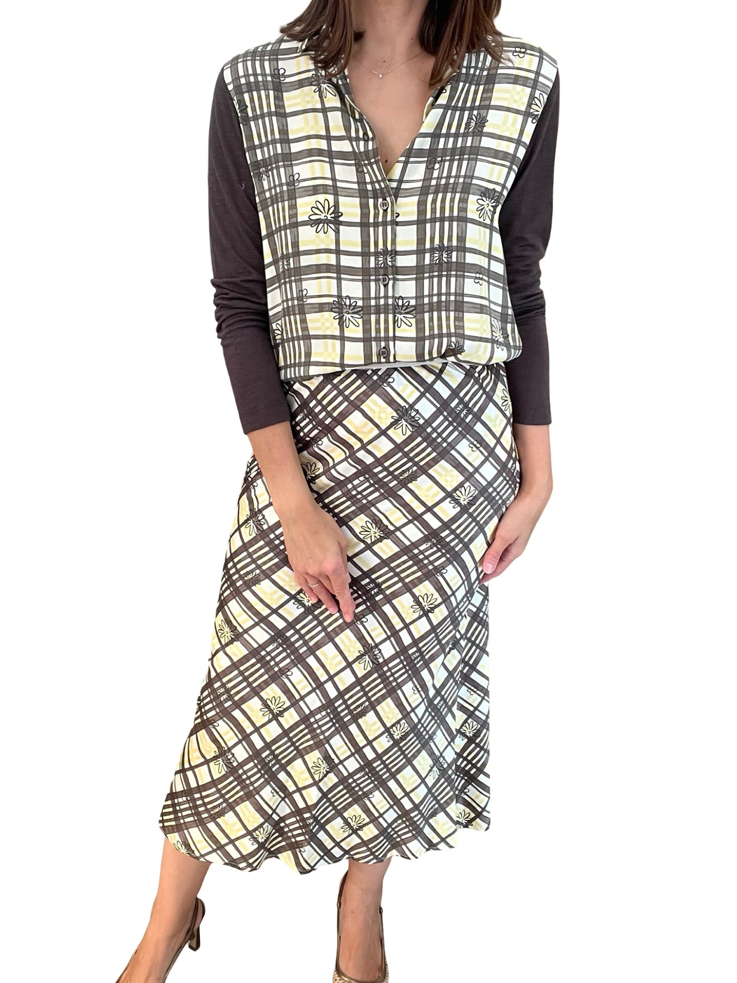 Gonna Whyci Milano a quadri e fiori