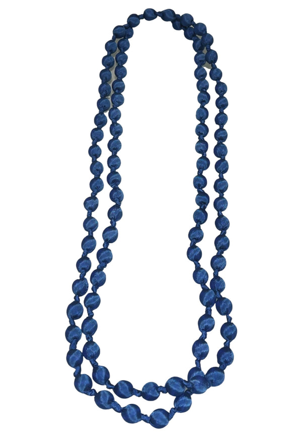 Il Baco Da Seta Medium Blue Silk Ball Necklace 4.1