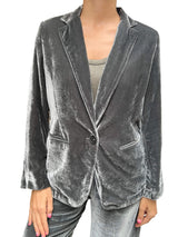 Diega Velvet Button Blazer