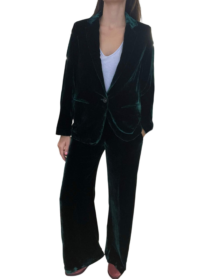 Diega Velvet Button Blazer