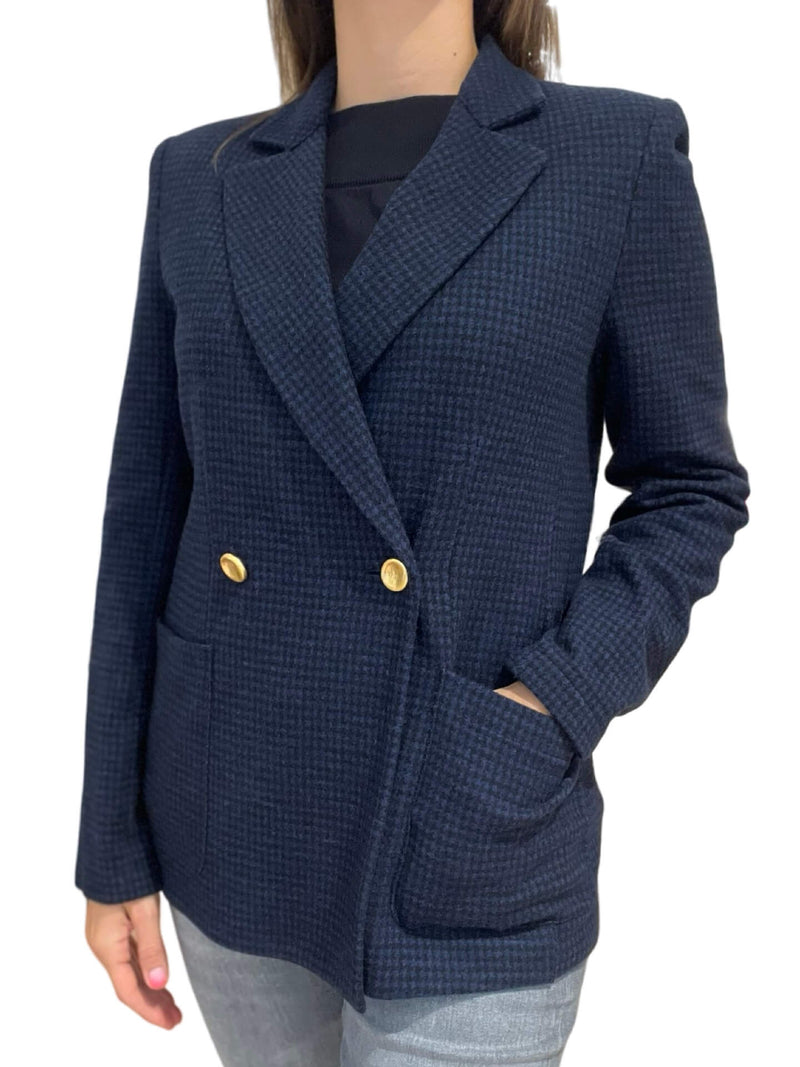 Harris Wharf London Checked Shoulder Pads Blazer