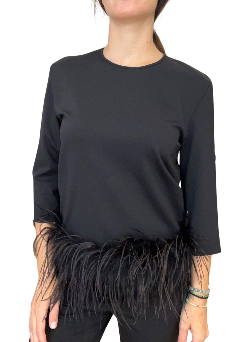 Lightweight blouse with feather sleeves
