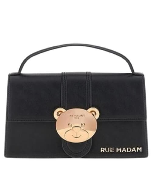 Rue Madam Teddy Black Leather Bag