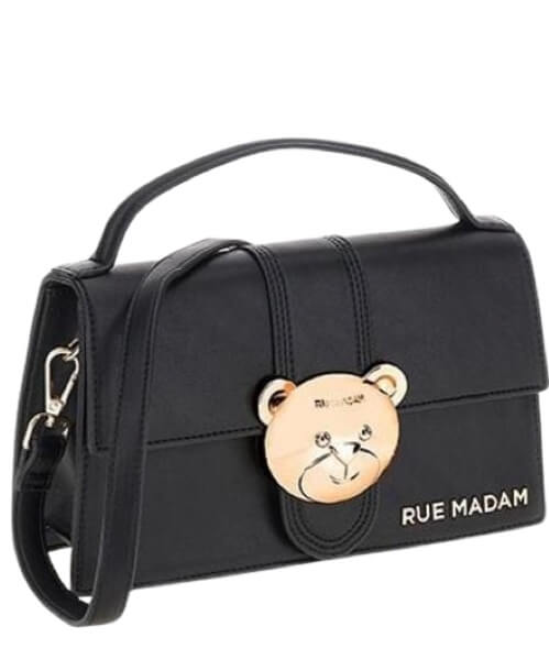 Rue Madam Teddy Black Leather Bag