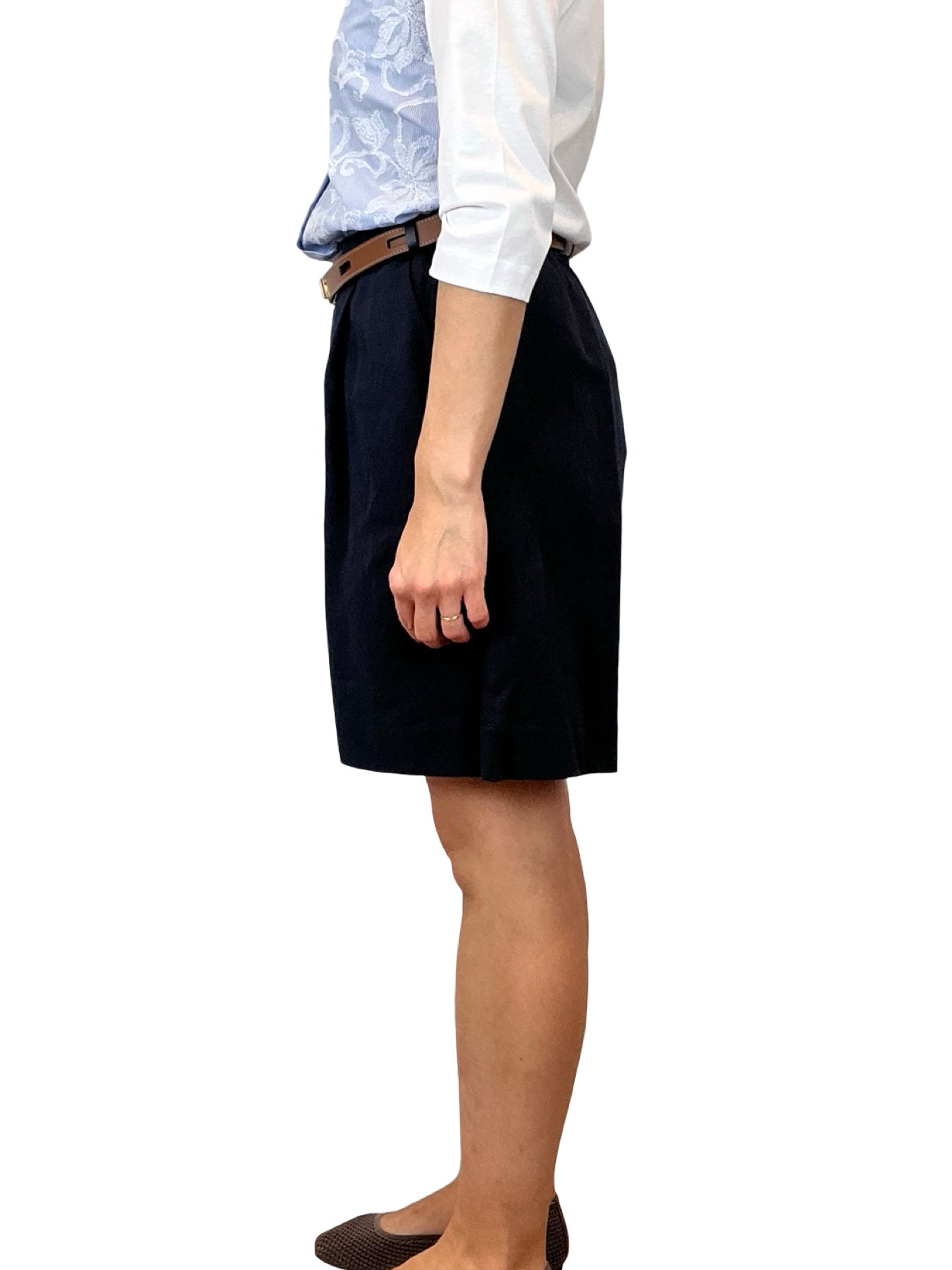 Whyci Milano Pantaloncini in lino tinta unita