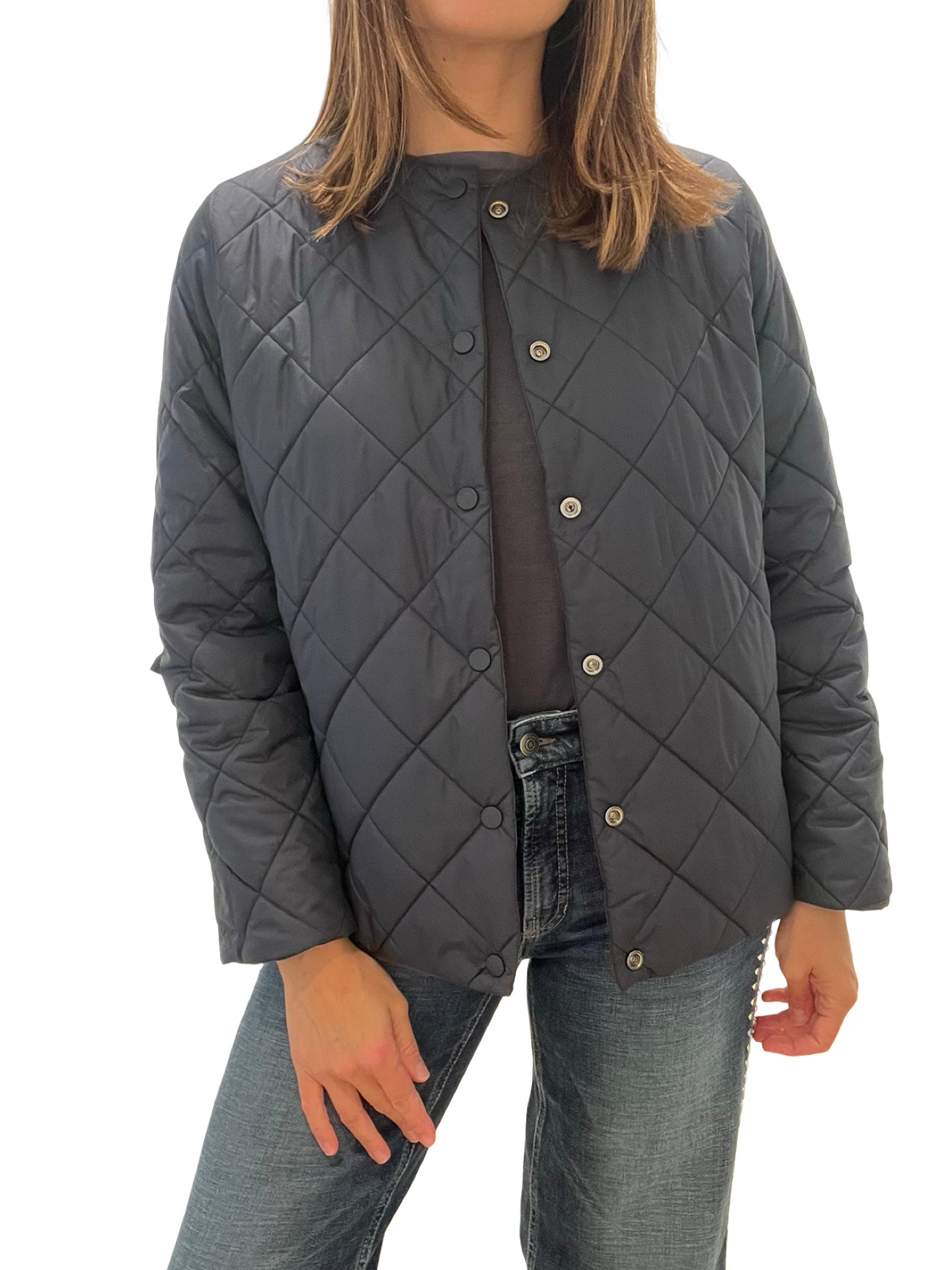 Chaqueta Ecoalf Plumas Bufanda Chocolate Reversible.