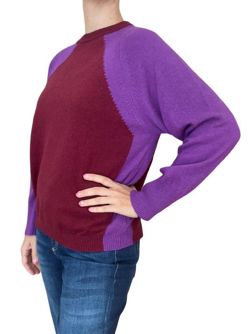 Byu Two-Tone Round Neck Sweater