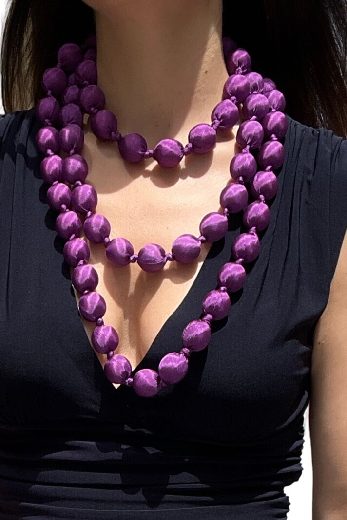 Il Baco Da Seta Maxi Silk Ball Necklace Cardeno