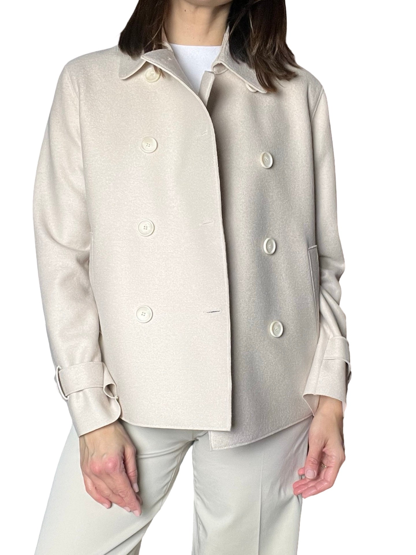 Harris Wharf London - Veste trench en laine crème