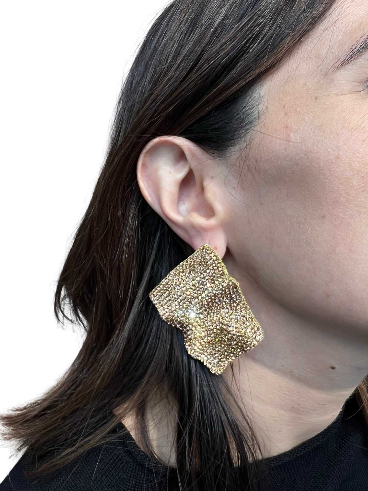 Earrings Il Baco Da Seta Golden Shiny Rhombus
