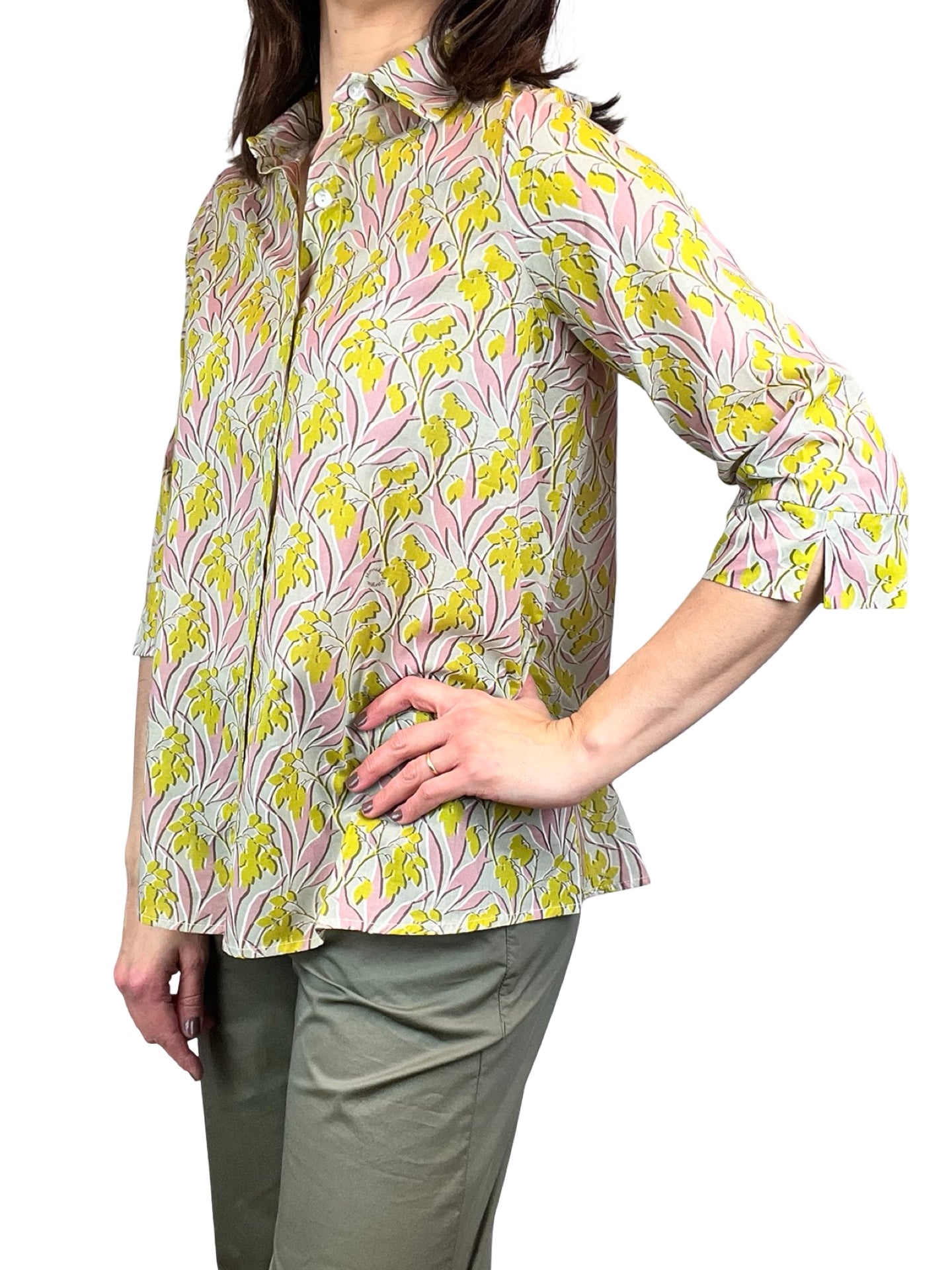 Camisa Monika Varga Flores Verde