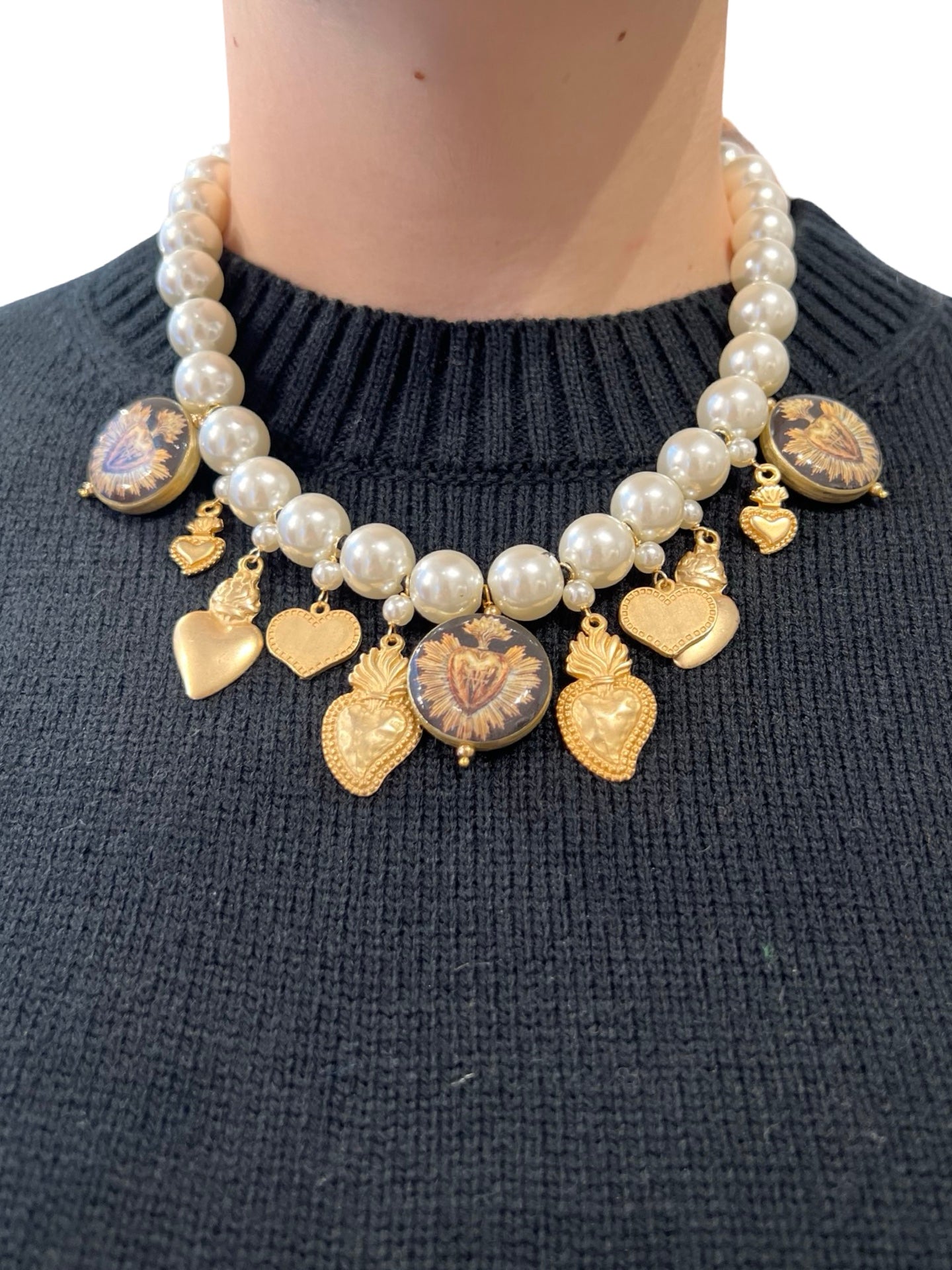 Fabrizio Marcantelli Pearls and Medallion Necklace