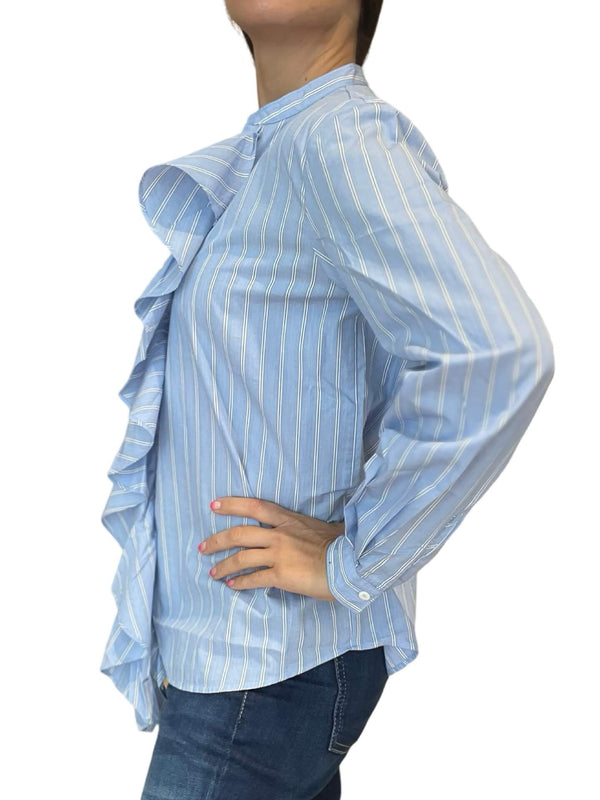 Diega Striped Ruffle Shirt