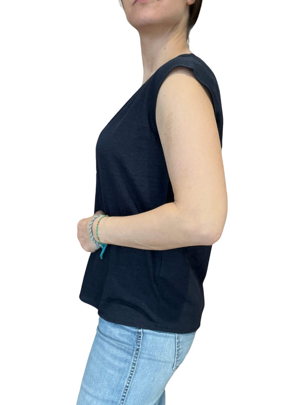 Majestic Linen Peaked Short Sleeve T-shirt