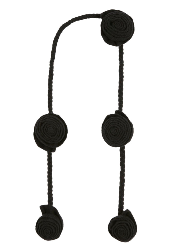 Liviana Conti Black Wool Balls Necklace