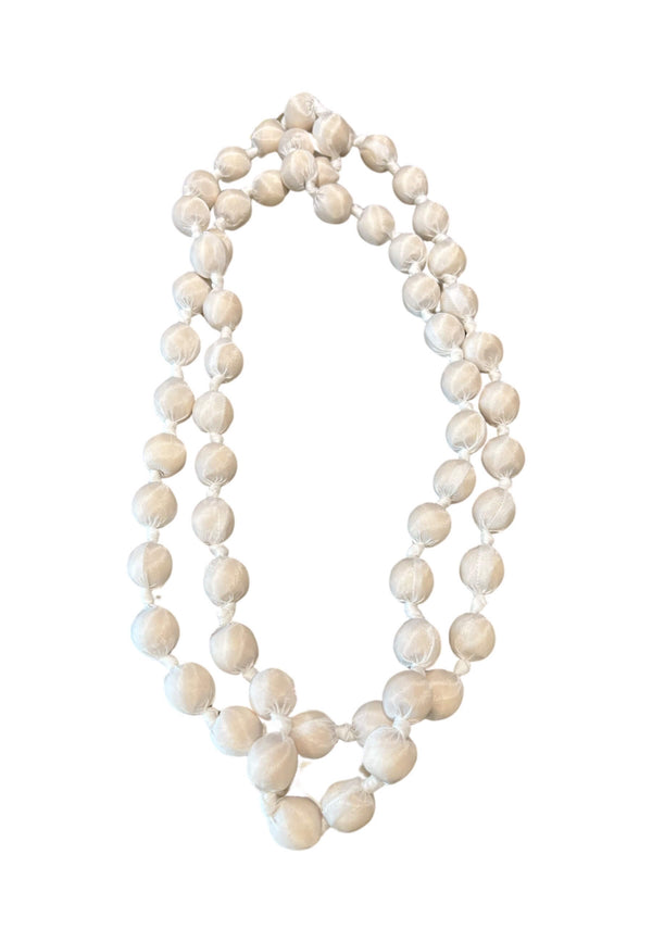 Il Baco Da Seta Maxi White Silk Ball Necklace