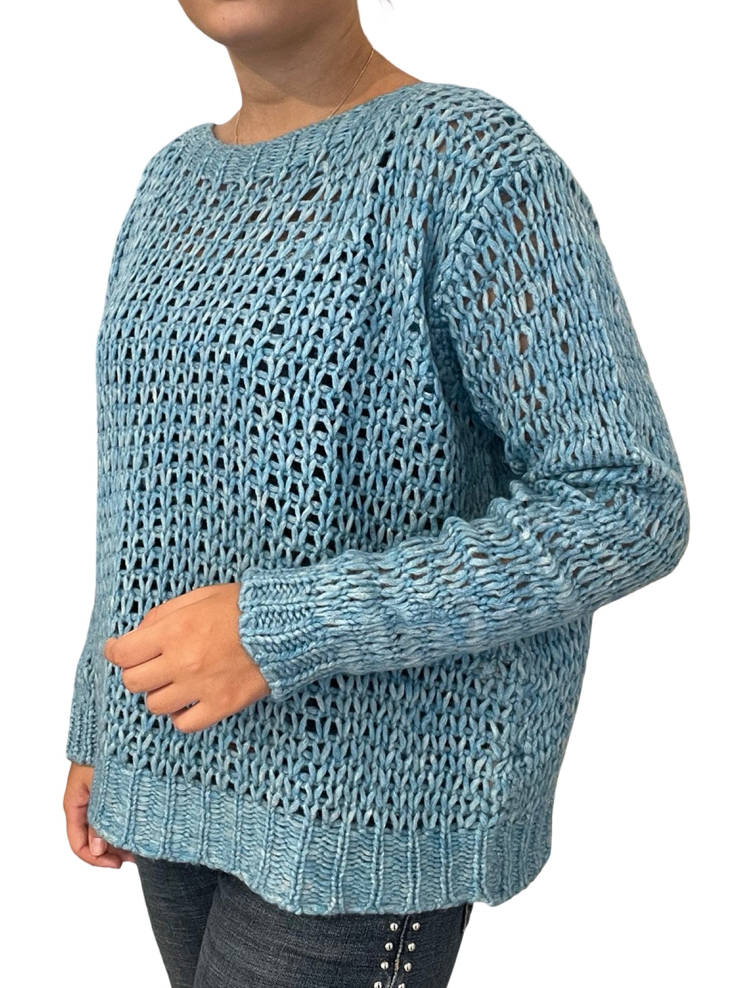 Aqua Openwork Floor Jersey