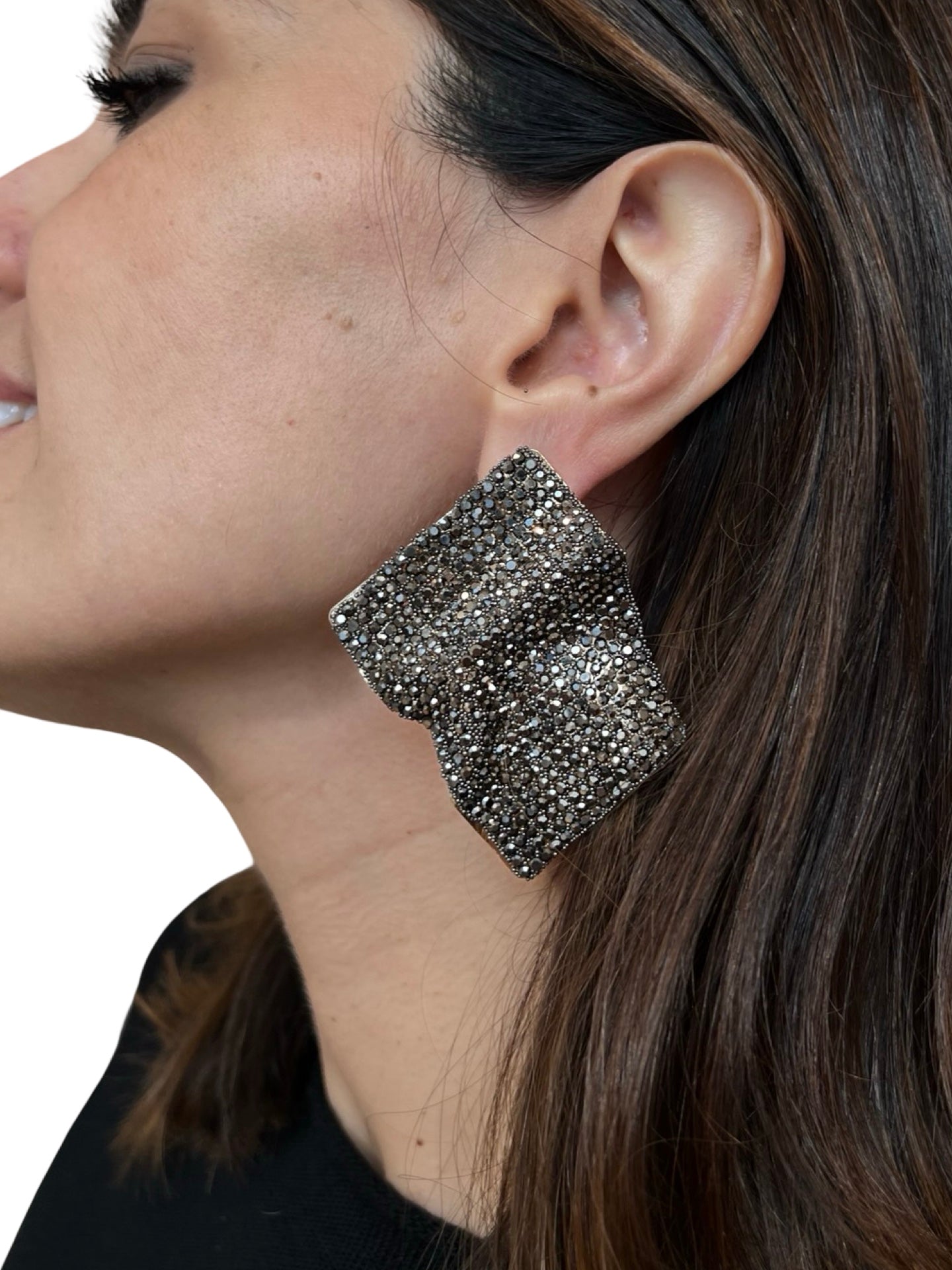 Earrings Il Baco Da Seta Gray Bright Rhombus