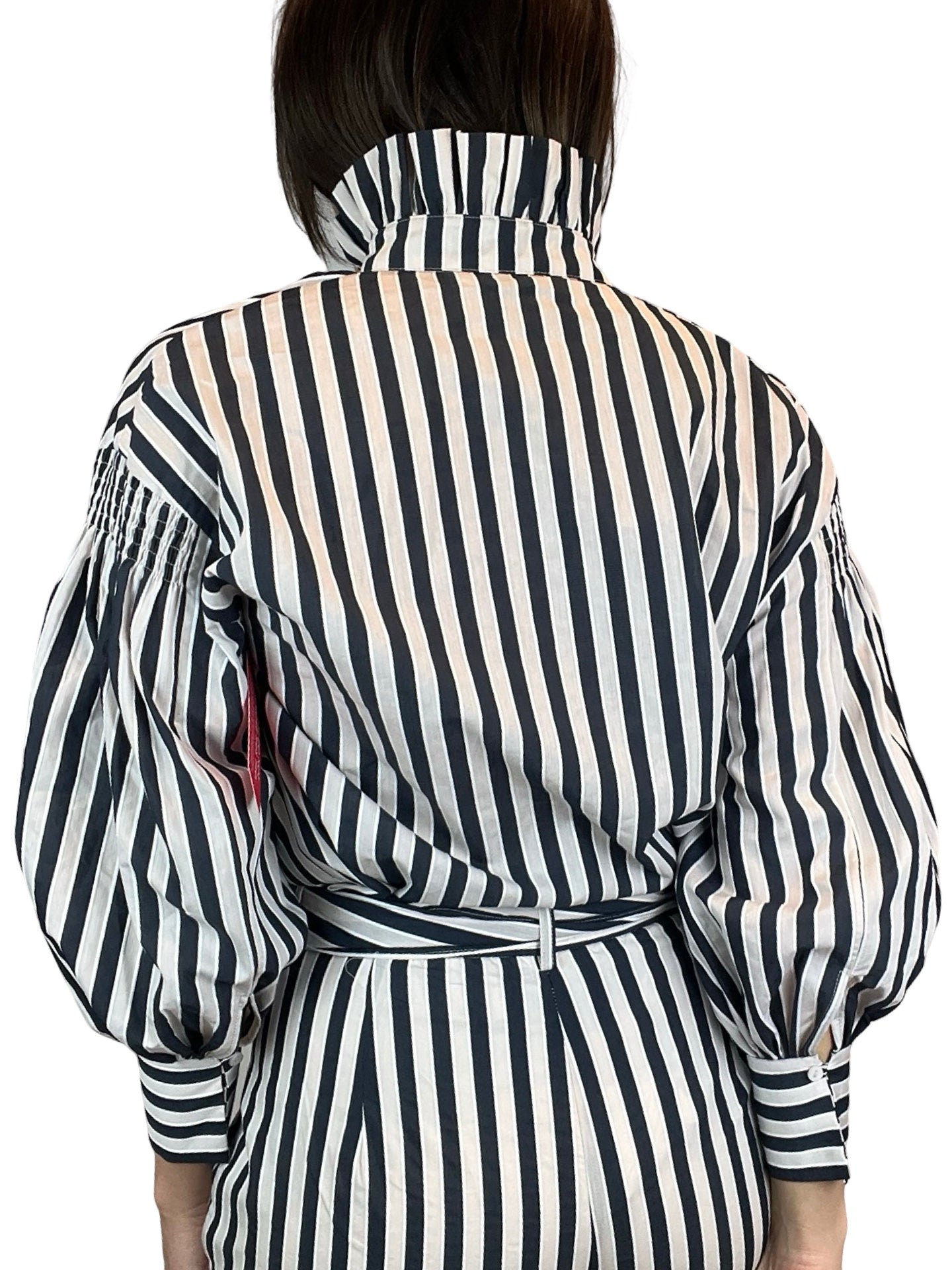 Camisa Paisie Rayas Cuello Plisado