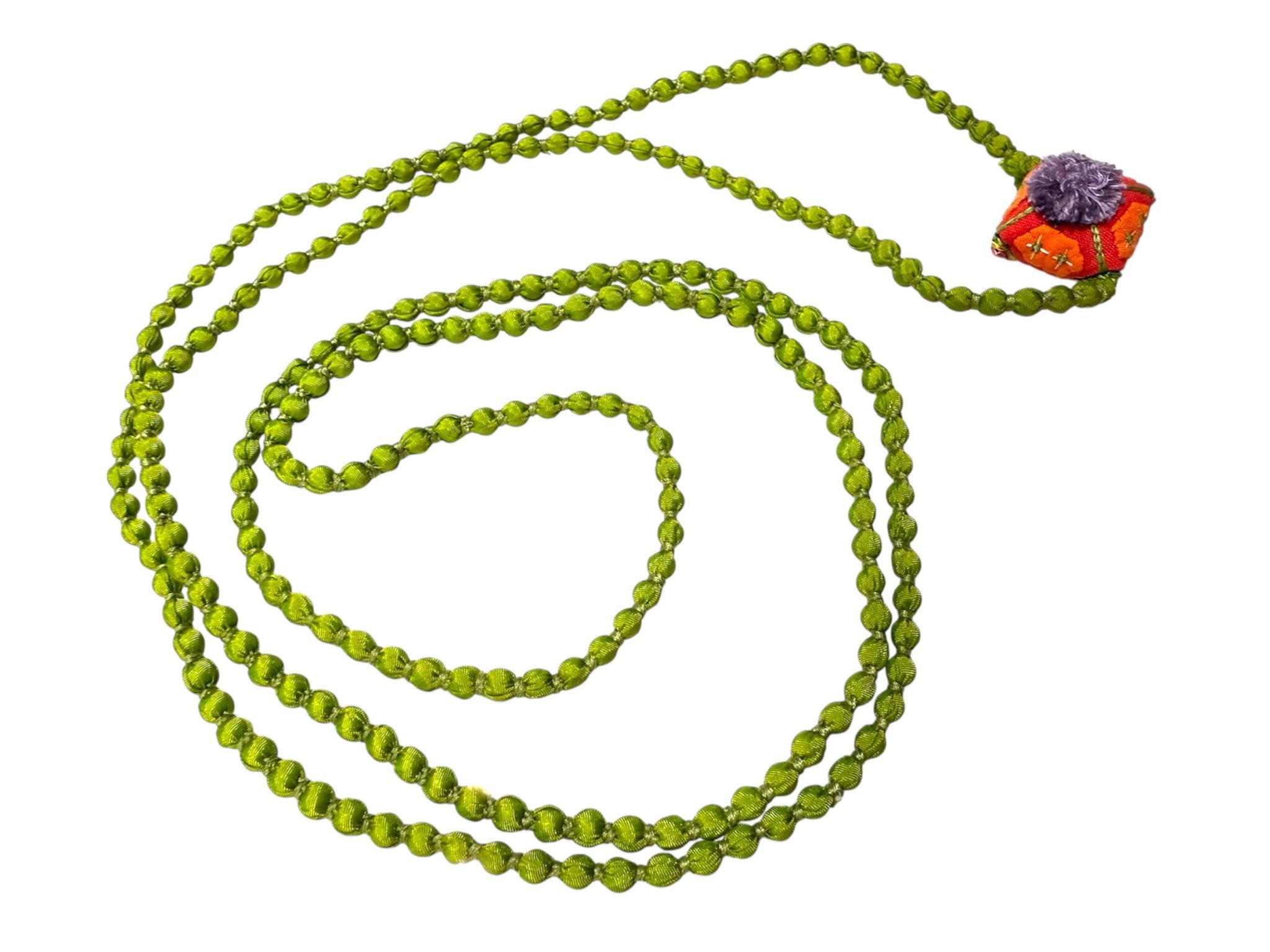 Collana Il Baco Da Seta Mini palline di seta Almohadon ly Verde