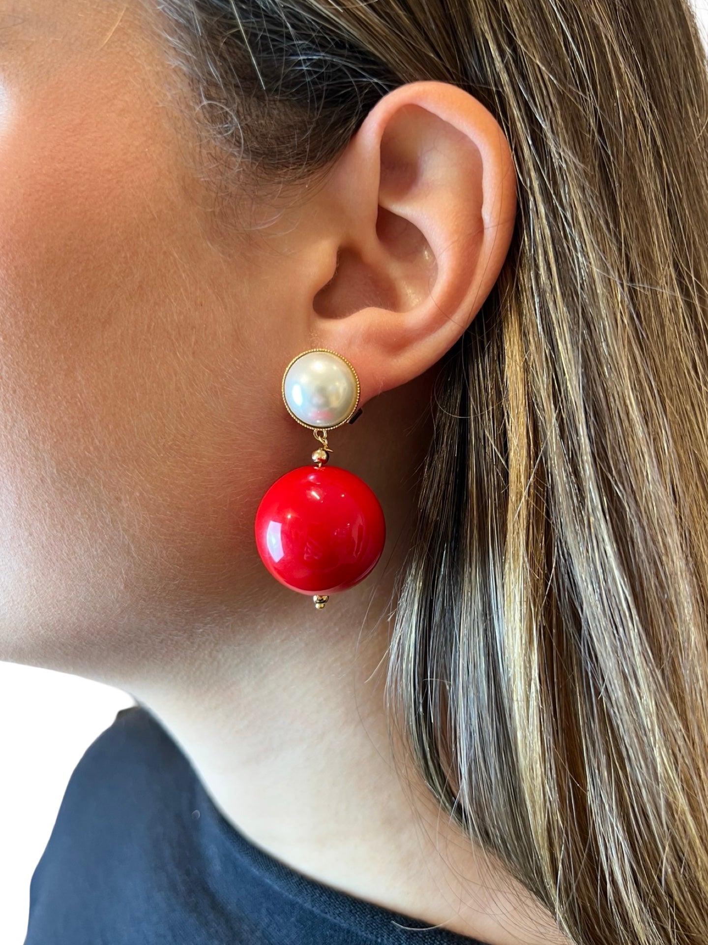 Boucles d'oreilles Fabrizio Marcantelli Ball Rouge P