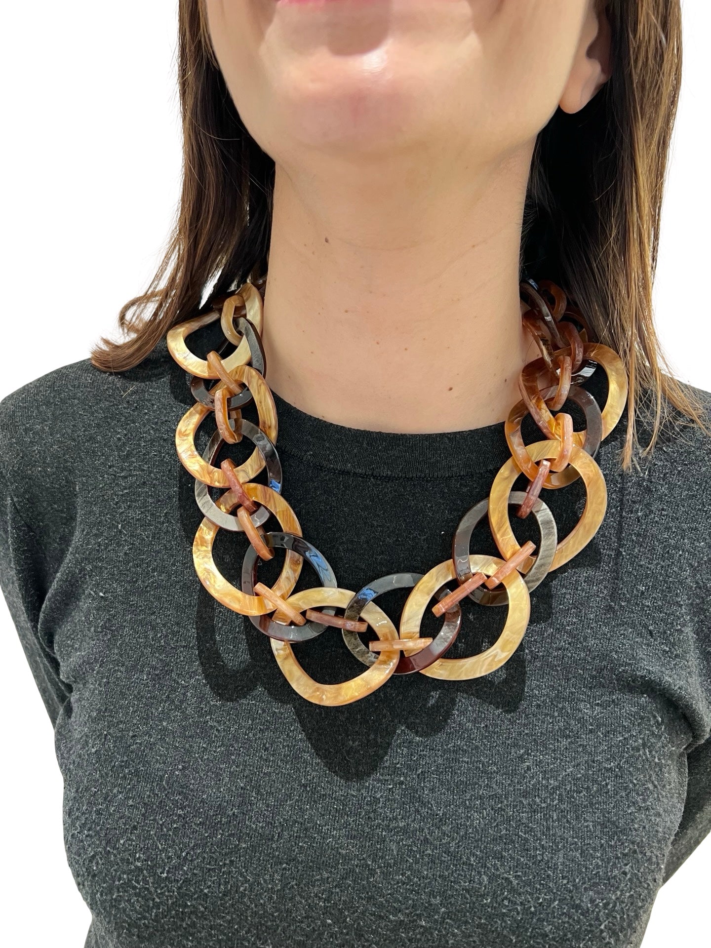 Collar Il Baco Da Seta Cadena Marrón