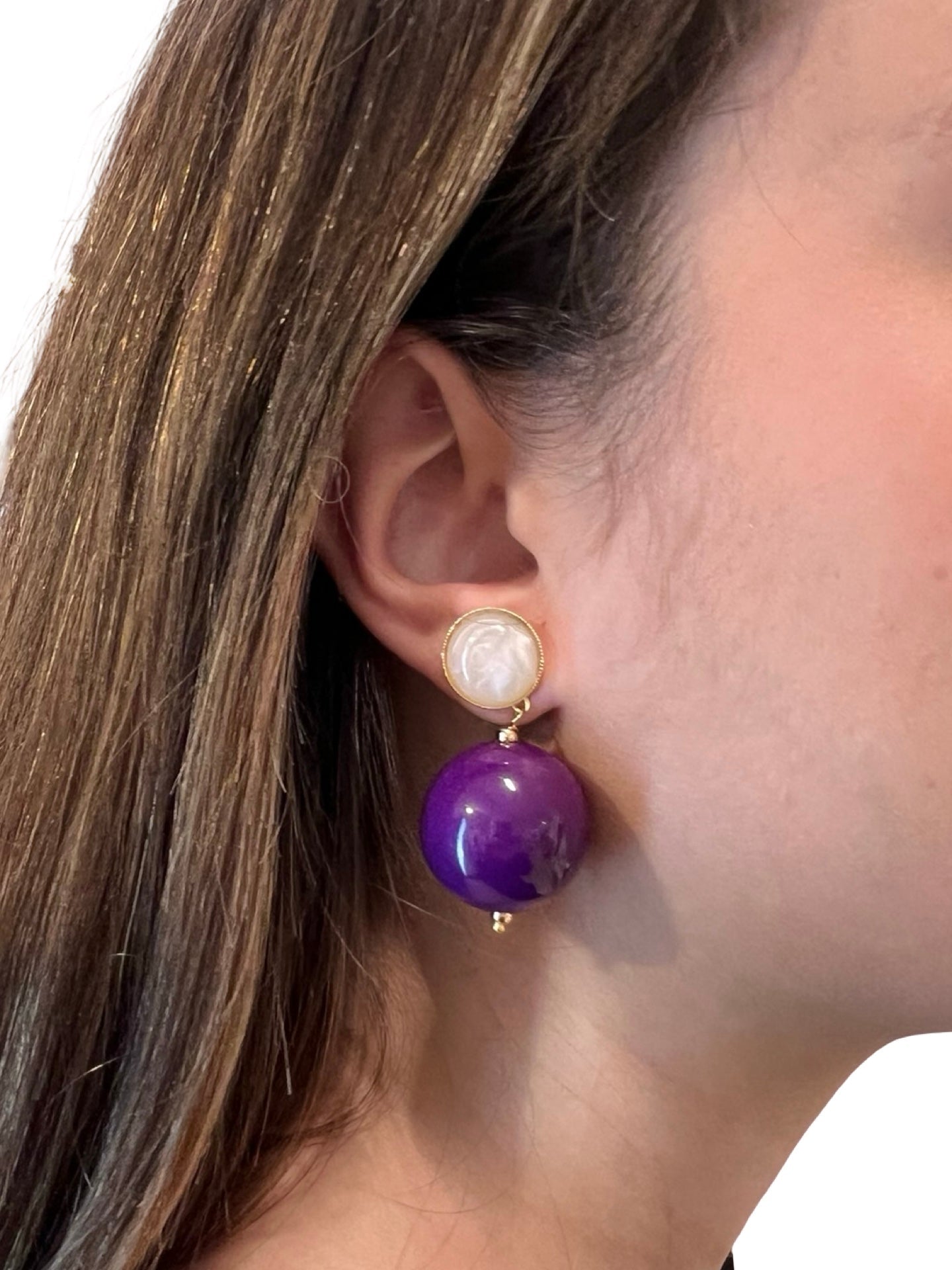 Fabrizio Marcantelli Boucles d'oreilles MP Boule Violette