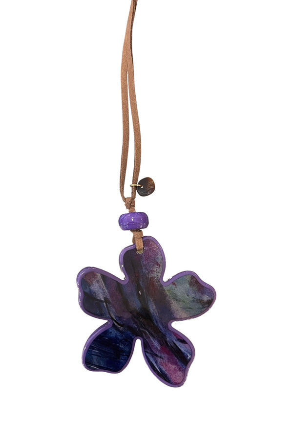 Il Baco Da Seta Purple Flower Necklace