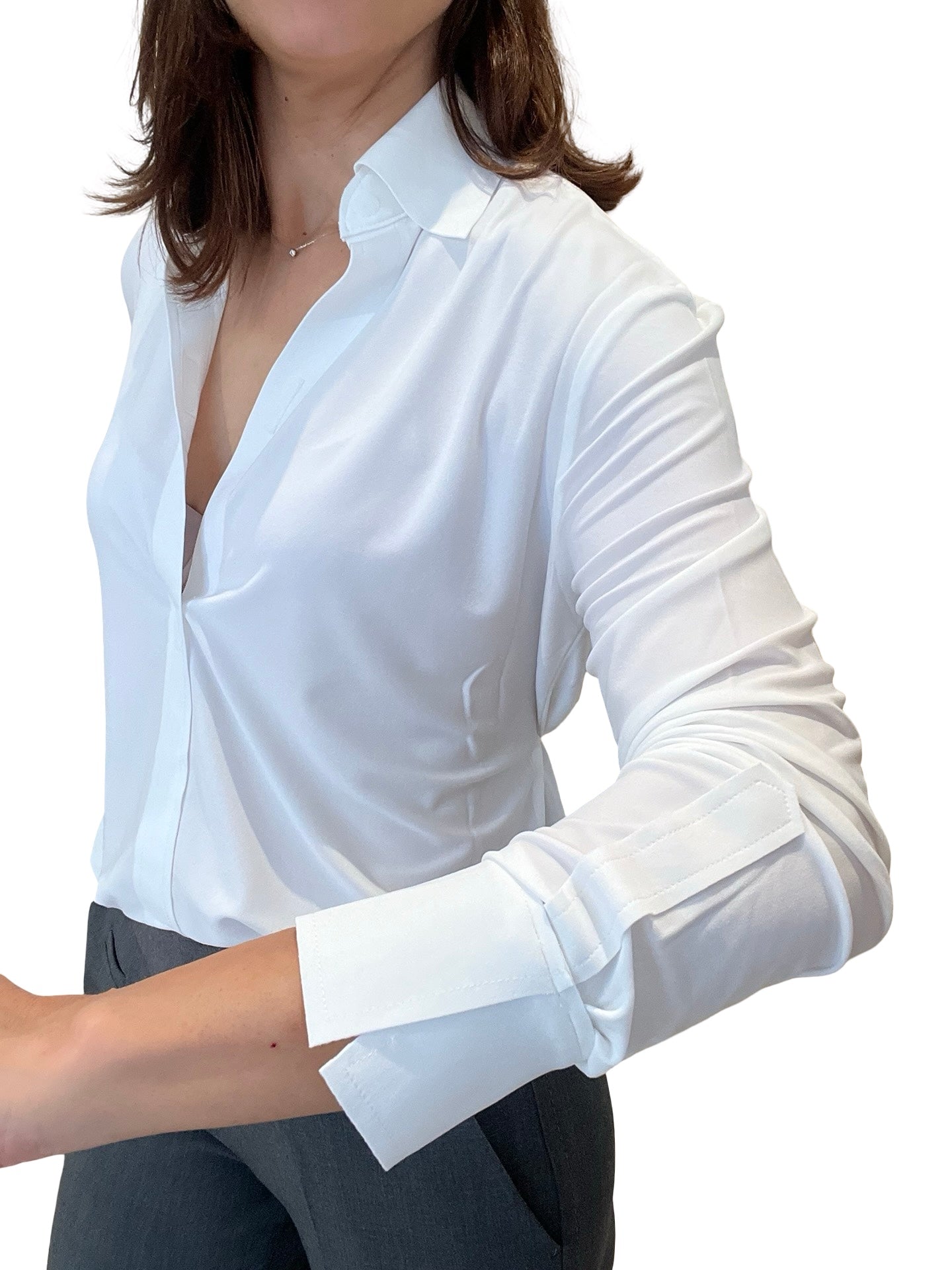 Camisa Norma Kamali Abertura Pico