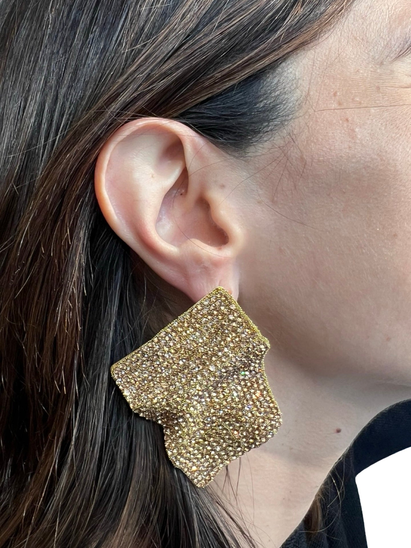 Earrings Il Baco Da Seta Golden Shiny Rhombus