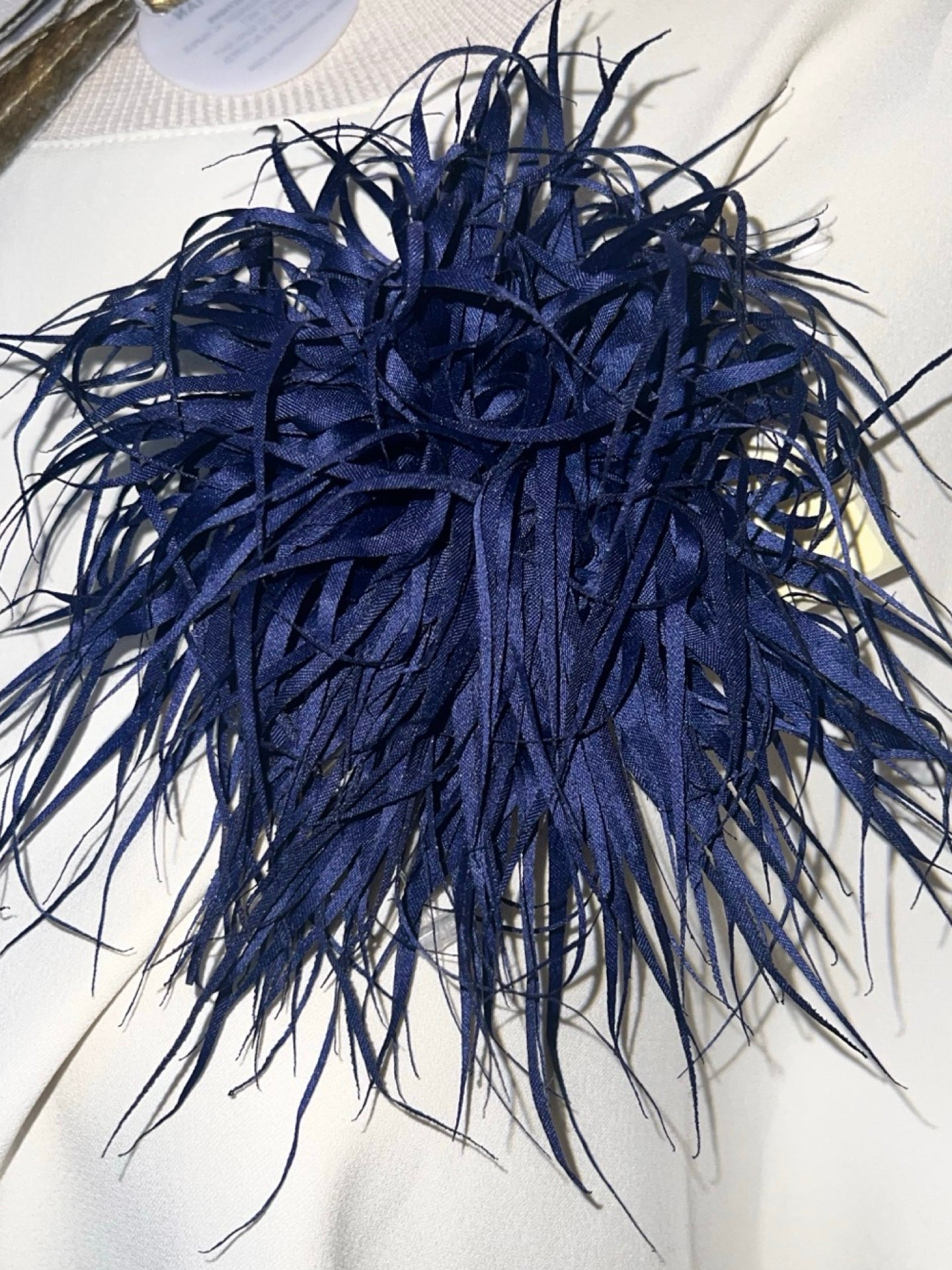 Broche Il Baco Da Seta Flor Flecos Azul Marino