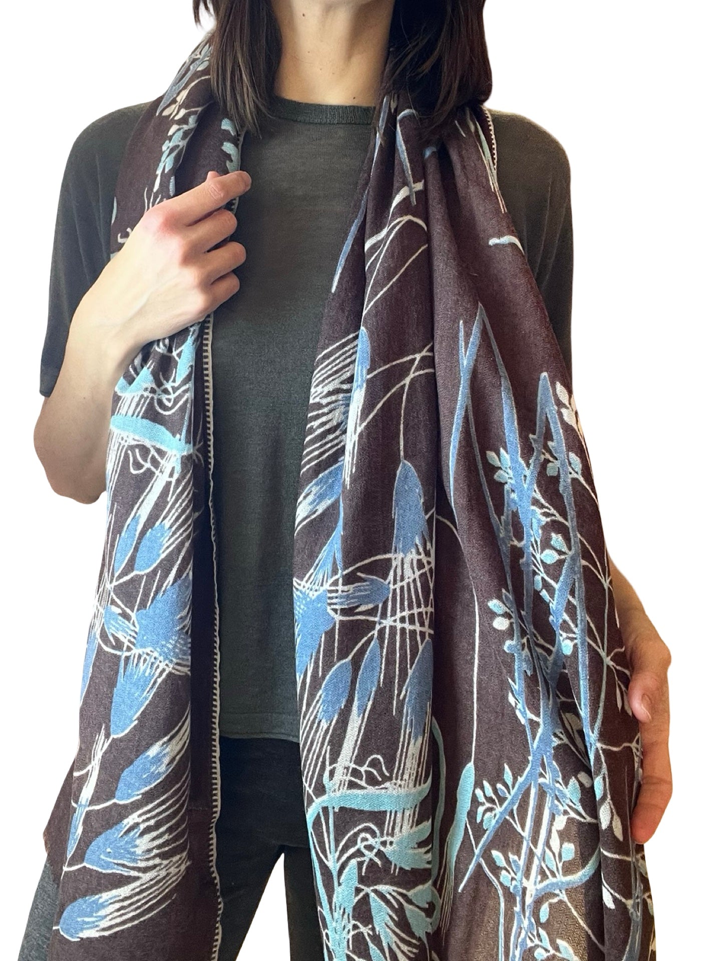 Bufanda Épice Flores Chocolate