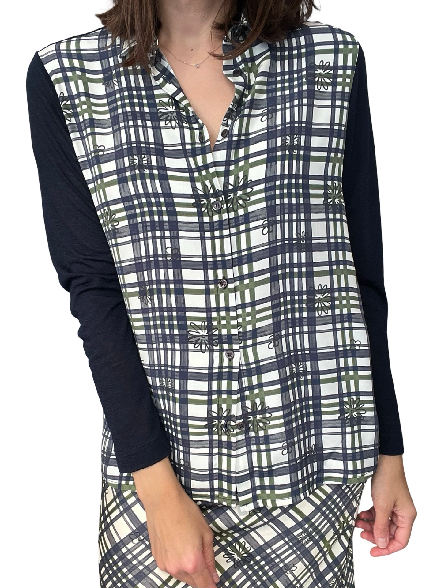 Chemise à fleurs à carreaux Whyci Milano