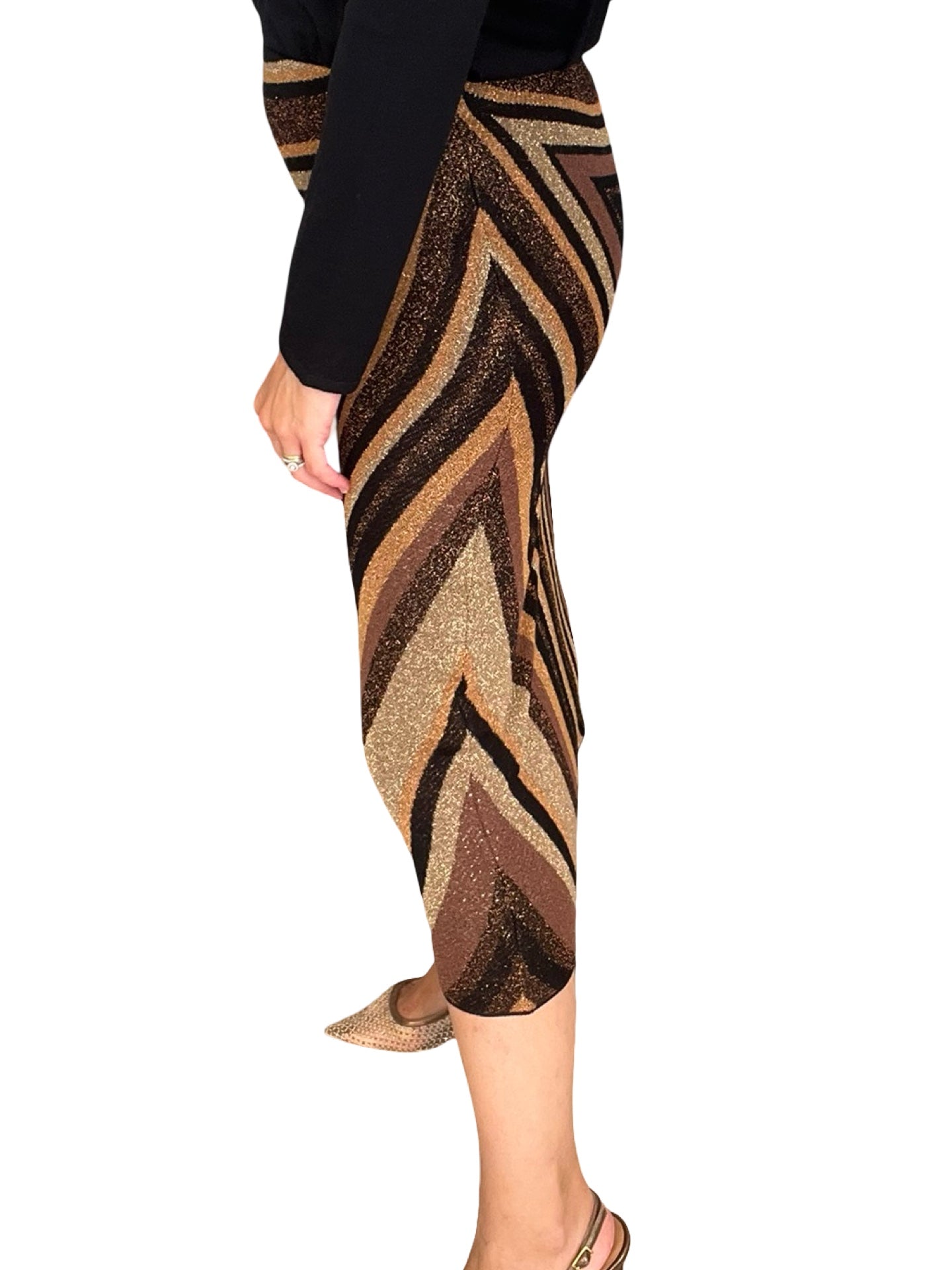 Falda Akep Punto Lurex Marron