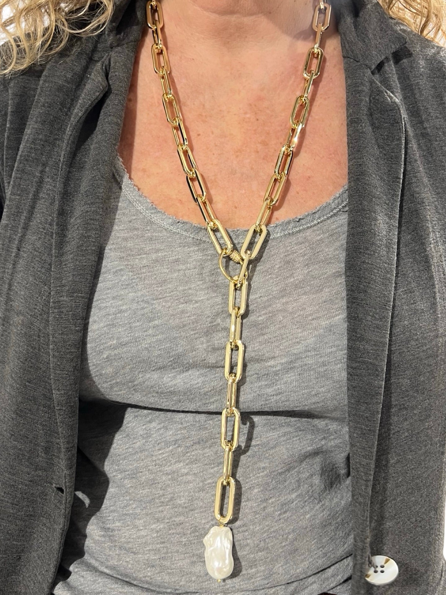 Collar Fabrizio Marcantelli Cadena Piedra Perla