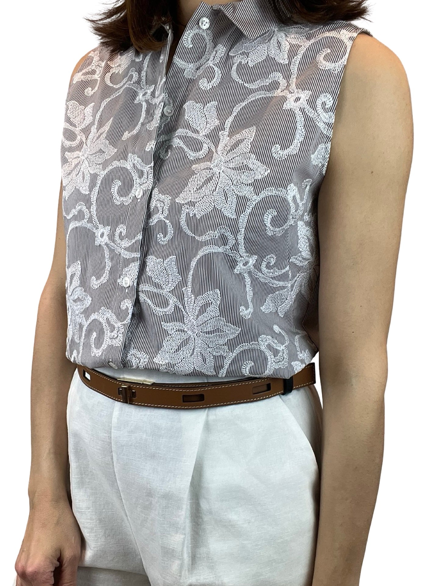 Top Whyci Milano Embroidered Shirt Collar