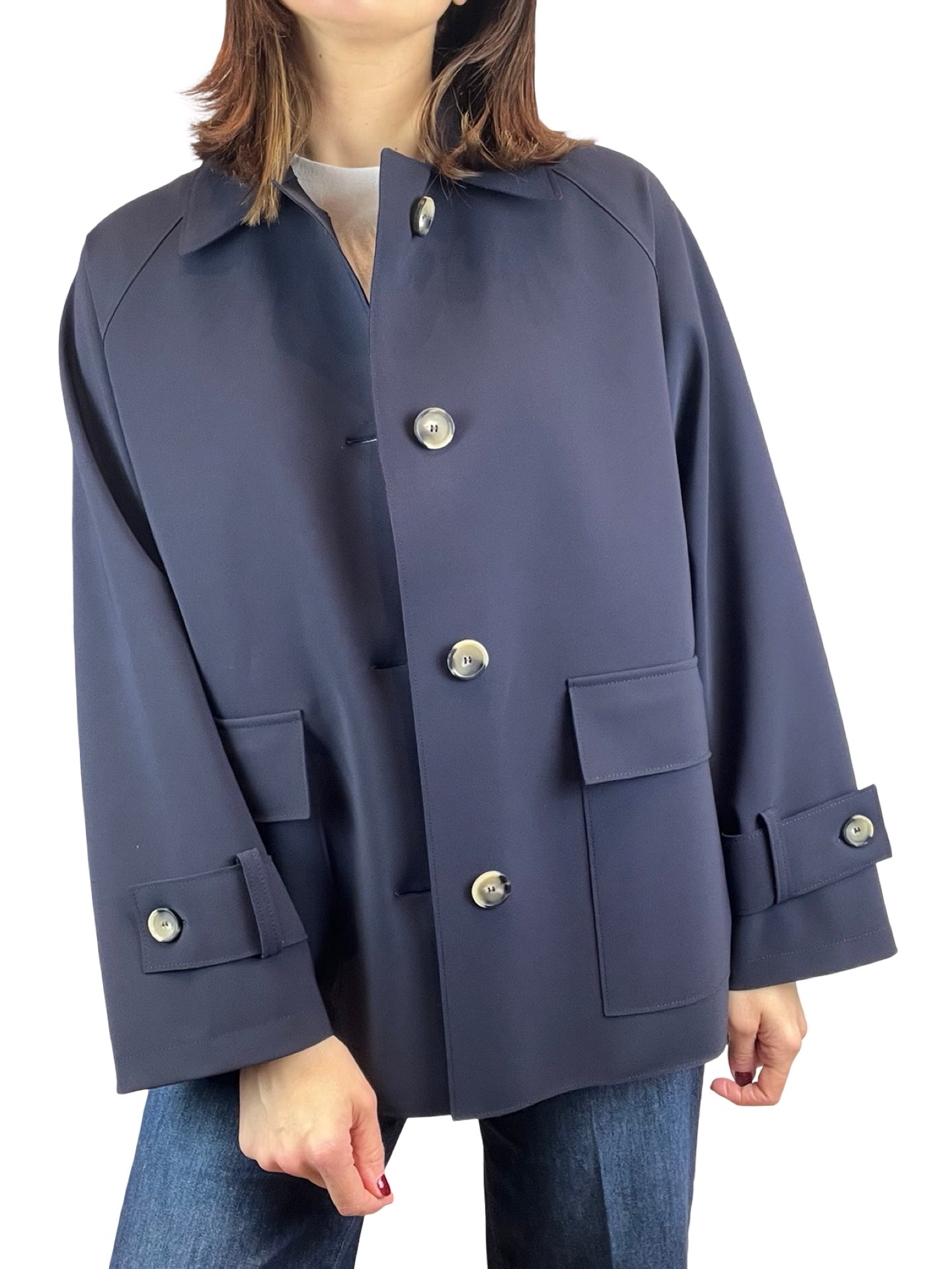 Chaqueta Harris Wharf London Raglan Scuba Marino